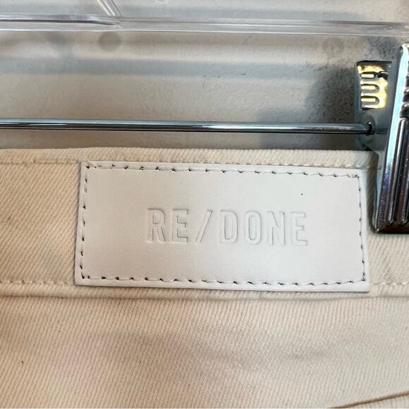 NWT RE/DONE 70s High-Rise Stove Pipe Jeans Vintage White sz 27 Revolve msrp $265 - Picture 8 of 11